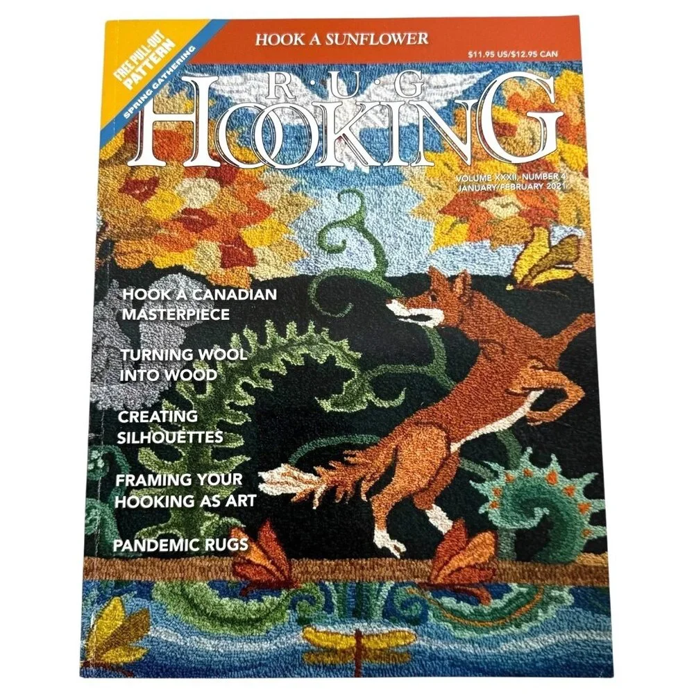 Rug Hooking Magazine January /‎ February 2021 Issue Has PullOut Pattern